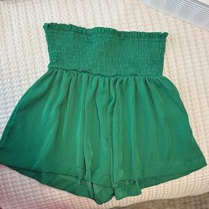 TECE Medium Green Women's High-Waisted Shorts